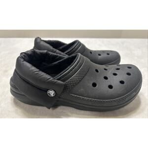 Crocs Classic Lined Neo Puff Clog Black Men’s Size 8 Women’s Size 10 Slip On